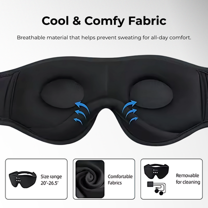 HiberBand™ Bluetooth Sleep Mask Soft Cotton Comfort with Built‑in Audio