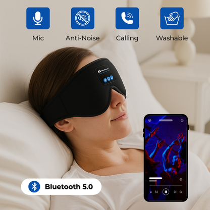 HiberBand™ Bluetooth Sleep Mask Soft Cotton Comfort with Built‑in Audio