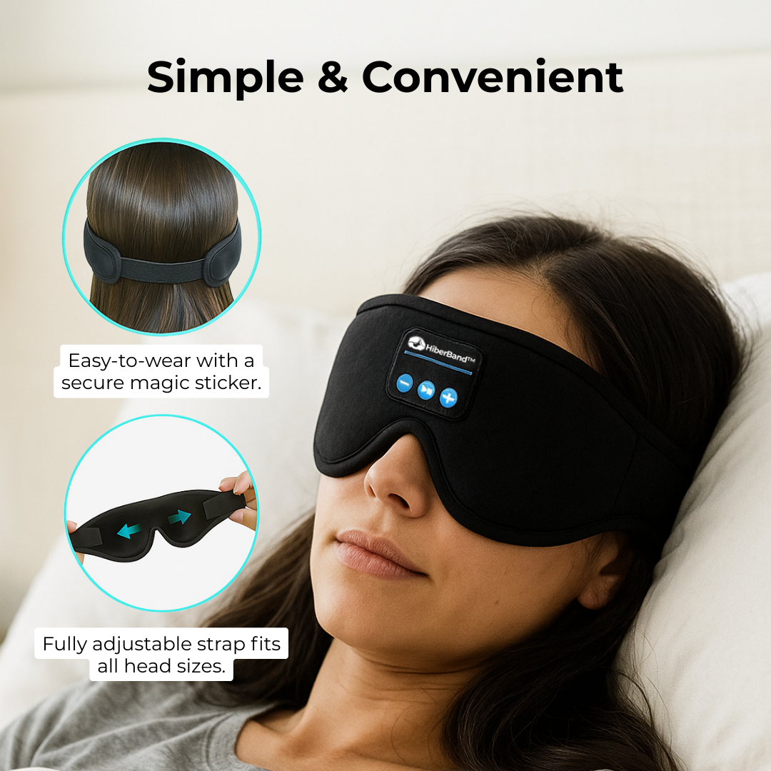 HiberBand™ Bluetooth Sleep Mask Soft Cotton Comfort with Built‑in Audio